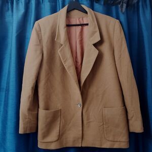 Vintage 80's I. Magnin Camel Color 100% Cashmere Jacket Sz 14 Minimalist Luxury